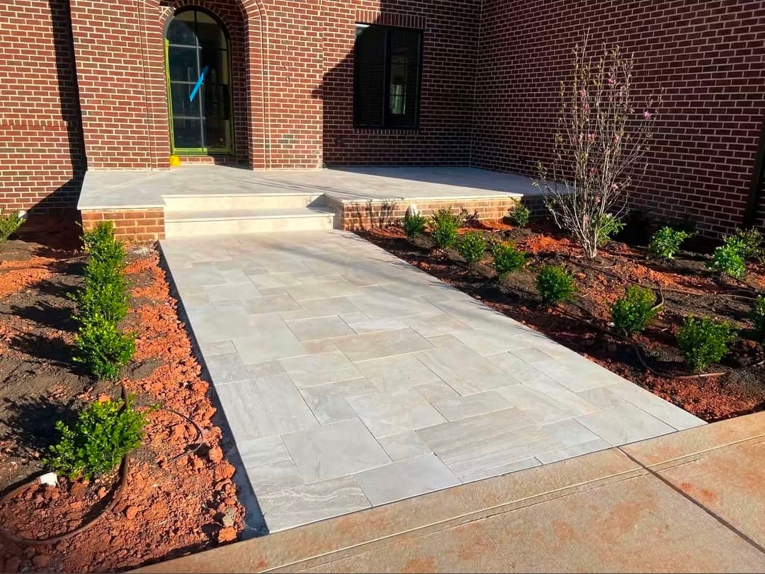 Travertine walkway